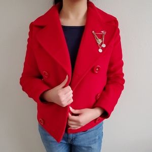 Classy Teenie Weenie Red Peacoat!